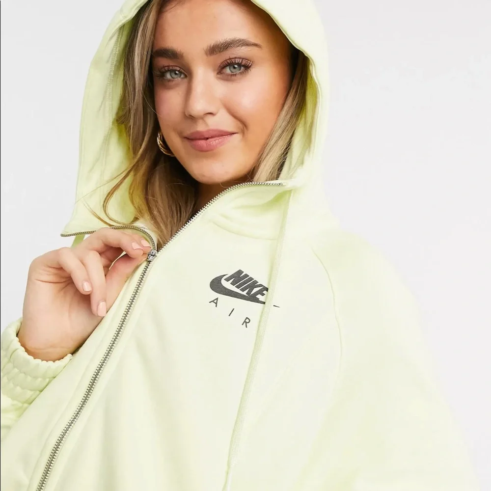 Nike air neon yellow FZ zip hoodie jacket L NWOT - Picture 4 of 4